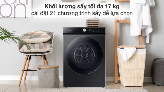Gia đình có nhiều người không nên bỏ qua máy sấy quần áo Samsung 17kg DV17B9750CV/SV
