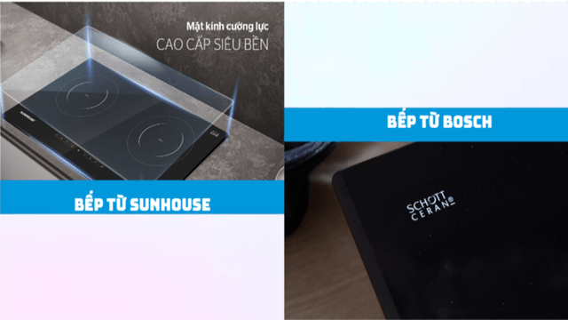 Giải đáp: Mua bếp từ 2 vùng nấu Bosch hay Sunhouse thì tốt hơn