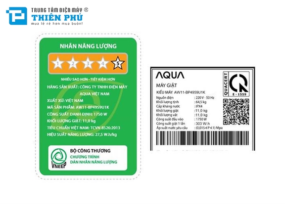 Máy Giặt Aqua 11 Kg AW11-BP4959U1K(B)