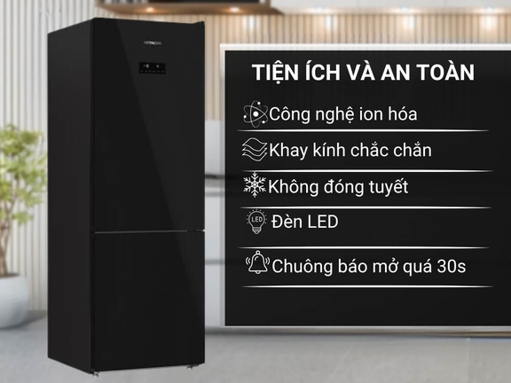 Tủ lạnh Hitachi HRBN6340DGBKVN 2 cánh mang đến nhiều tính năng tuyệt vời