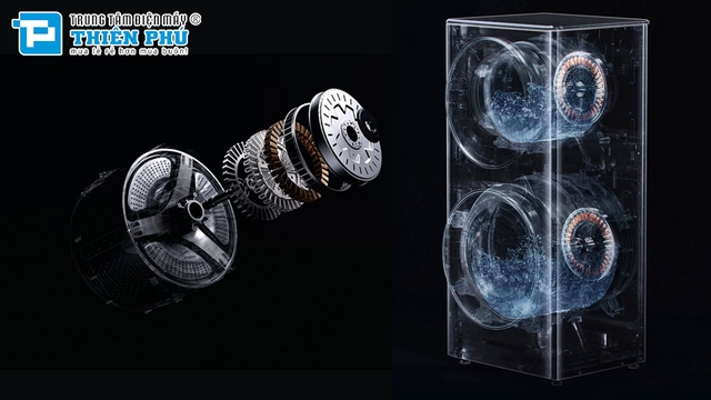 Tháp giặt sấy Xiaomi Mijia XM21 thiết kế đồng nhất tiện ích vượt trội