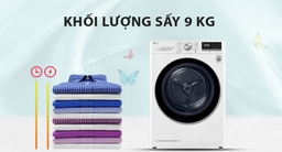 Gia đình có trẻ nhỏ không nên bỏ qua máy sấy quần áo LG 9kg DVHP09W