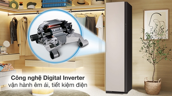 Trải nghiệm mọi tiện ích có trong tủ chăm sóc quần áo Samsung 3 móc DF60A8500EG/SV