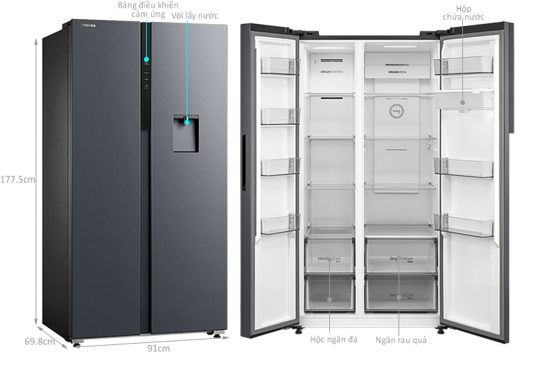 Tủ lạnh Toshiba inverter GR-RS775WI-PMV(06)-MG đỉnh cao công nghệ, tiết kiệm tối ưu