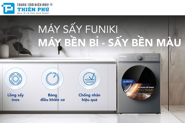 Máy Sấy Quần Áo Funiki 8Kg HD V680AG