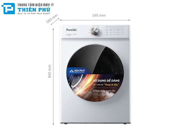 Máy Sấy Quần Áo Funiki 8Kg HD V680AW