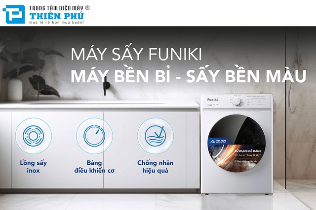 Máy Sấy Quần Áo Funiki 8Kg HD V680AW