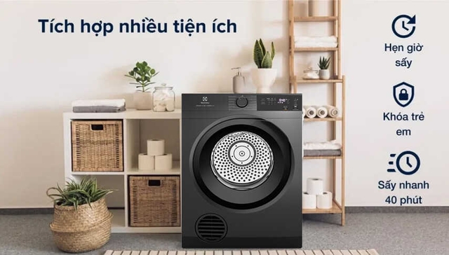 Sấy khô quần áo nhanh chóng với máy sấy quần áo Electrolux EDS904N3SC Thái Lan