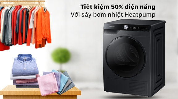 6 đặc điểm của máy sấy quần áo Samsung 9kg DV90T7240BB/SV ghi điểm trong mắt người tiêu dùng
