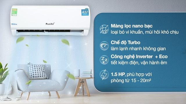 Điều hòa Funiki inverter 12000btu HIC12TMU sự lựa chọn tối ưu cho không gian dưới 20m2.