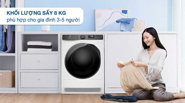 5 tính năng hiện đại tạo nên thành công cho máy sấy quần áo Electrolux 8kg EDH803J5WC