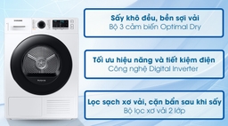 Máy sấy quần áo Samsung 9kg DV90TA240AE/SV và những đặc điểm nổi bật hữu ích nhất