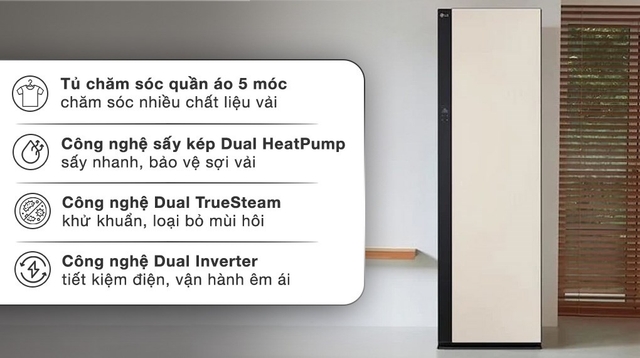 Tủ chăm sóc quần áo LG thông minh SC5MBR80H đỉnh cao công nghệ xứng tầm người dùng