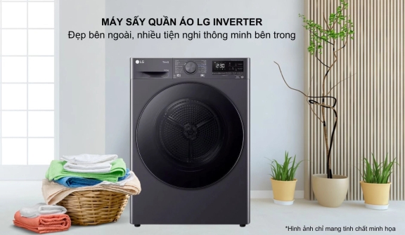 Máy sấy quần áo LG bơm nhiệt DVHP50M giải pháp sấy khô quần áo hoàn hảo cho mọi gia đình