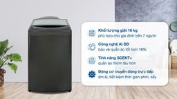 Máy giặt LG lồng đứng 16kg TV2516DV3B trong gia đình đông người có đáp ứng nổi?