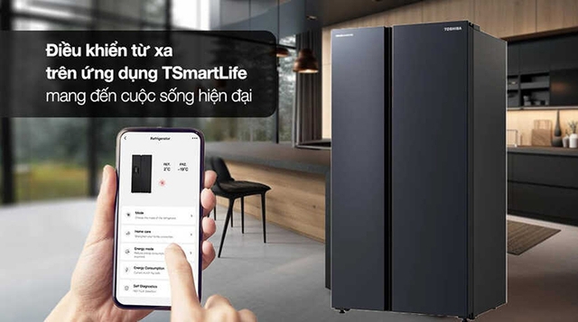 Tủ lạnh Toshiba side by side GR-RS910WI-PMV(06) giải pháp lưu trữ lý tưởng cho gia đình đông người