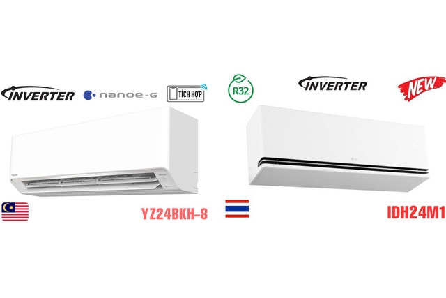 So sánh điều hòa Panasonic CS-YZ24BKH-8 và LG IDH24M1, điều hòa 2 chiều nào đáng mua?