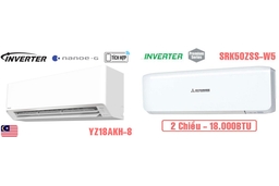 So sánh điều hòa Panasonic CS-YZ18AKH-8 và Mitsubishi SRK50ZSS-W5, nên mua loại nào?