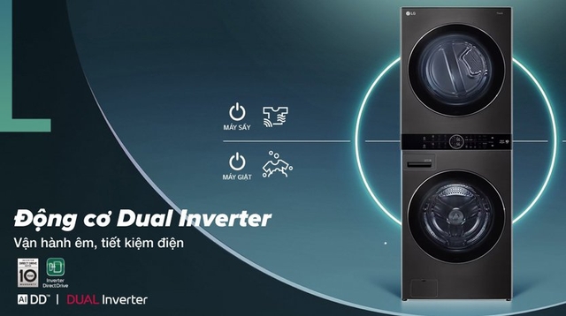 Tháp giặt sấy LG Inverter WashTower WT1410NHB tối ưu hóa mọi không gian sống