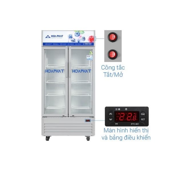 Tủ mát Hòa Phát 812 lít HSR D6812 mang đến không gian bảo quản rộng, làm lạnh ổn định