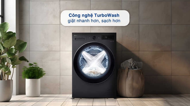 Máy giặt LG cửa trước 10kg FX1410N5G công nghệ TurboWash™ tiết kiệm 50% thời gian