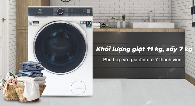 Máy giặt Electrolux 11kg sấy 7kg EWW1123P5WC – Đẳng cấp giặt sấy, nâng tầm không gian sống