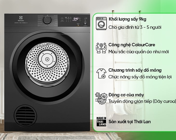 Máy sấy quần áo Electrolux EDV904N3SC trợ thủ đắc lực của mọi gia đình
