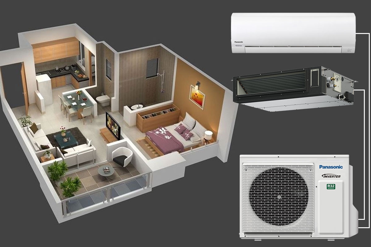 Tiết kiệm 50% diện tích ban công với điều hòa multi Panasonic 2 chiều CU-2Z52WBH-8