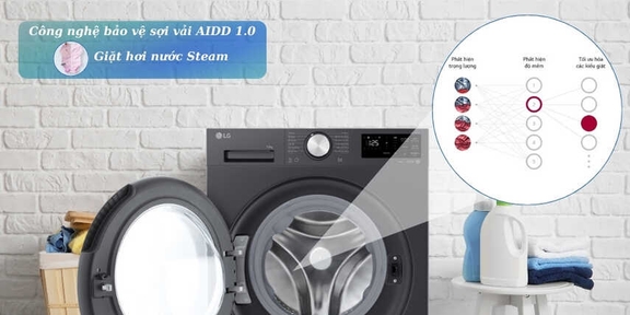 Máy giặt LG 12kg FX1412N5G tiện dụng nhờ công nghệ giặt hiện đại