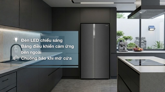 Tìm hiểu thiết kế và tính năng trên tủ lạnh Hitachi HRSN9563DDXVN 2 cánh