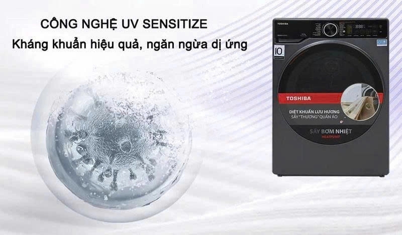 Máy sấy quần áo Toshiba 10kg TD-T25BS110HWV(MG) khối lượng lớn phù hợp gia đình đông người