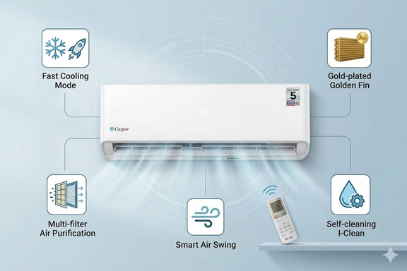 Giới thiệu điều hòa Casper 18000btu SC-18FB36M và các tính năng có trên máy