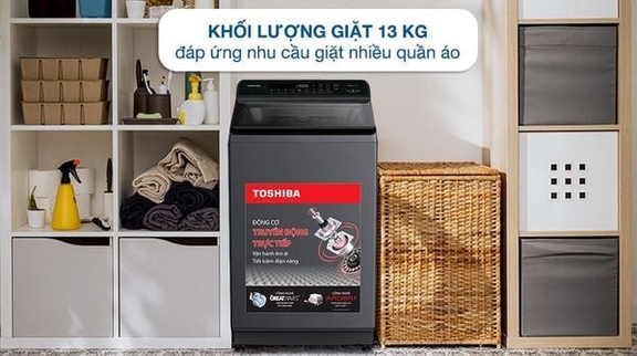 Máy Giặt Toshiba Inverter 13Kg AW-T26D1400TV(MG) Giải Pháp Giặt Giũ Hiện Đại Cho Gia Đình Đông Thành Viên
