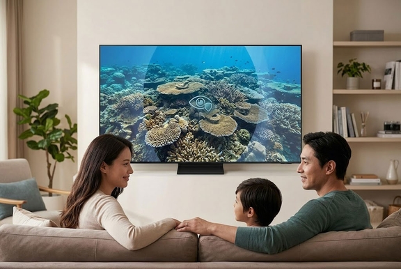 Tại sao Vision AI trên tivi Samsung QA85QN70HAKXXV lại giúp bảo vệ mắt người tốt hơn?