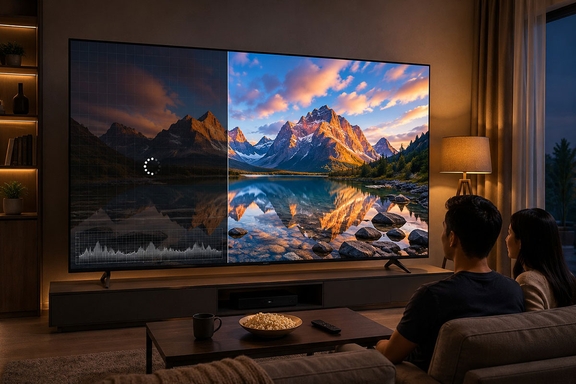 Đánh giá khả năng tự động tối ưu hóa hình ảnh bằng AI của tivi Samsung 85 inch UA85M77HAKXXV