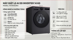Máy giặt LG cửa trước FX1414S3KA có đáp ứng nhu cầu sử dụng gia đình nhiều người?