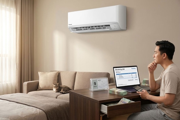 Chi phí tiền điện mỗi tháng khi sử dụng điều hòa Panasonic 12000btu CS-N12AKH-8 là bao nhiêu?