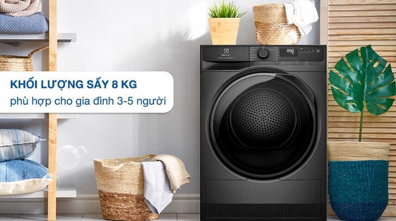 Máy sấy quần áo Electrolux 8kg EDH803J5SC sản phẩm thông minh hiện đại tối ưu mọi nhu cầu