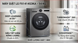 Máy giặt LG 14kg FX1414S3KA- Công nghệ giặt vượt trội, hiệu quả