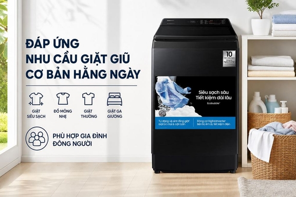 Người dùng nói gì sau 6 tháng máy giặt Samsung 12kg WA40F12E4LSV ra mắt