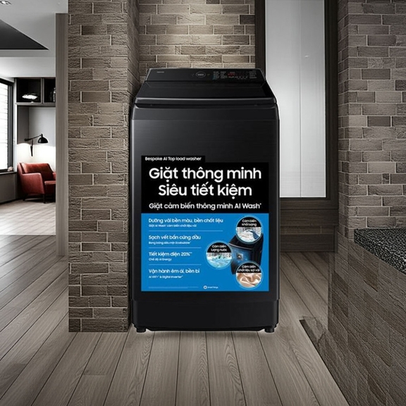 Vì sao máy giặt Samsung 15kg WA80F15B6BSV giúp tiết kiệm điện, nước đáng kể