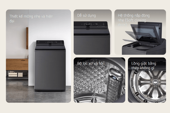 Máy giặt LG cửa trên T2314DX5G và T2516DX5G nào phù hợp với gia đình nhiều người