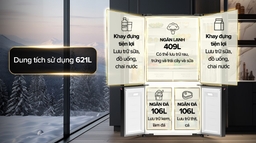 Tủ Lạnh Panasonic Inverter NR-XY680YMMV 4 Cánh Thiết Kế Sang Trọng, Bảo Quản Thực Phẩm Tươi Ngon
