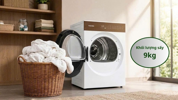 Máy Sấy Quần Áo Toshiba 9kg TD-T37BS100HWV(WT) giải pháp sấy thông minh cho mọi gia đình