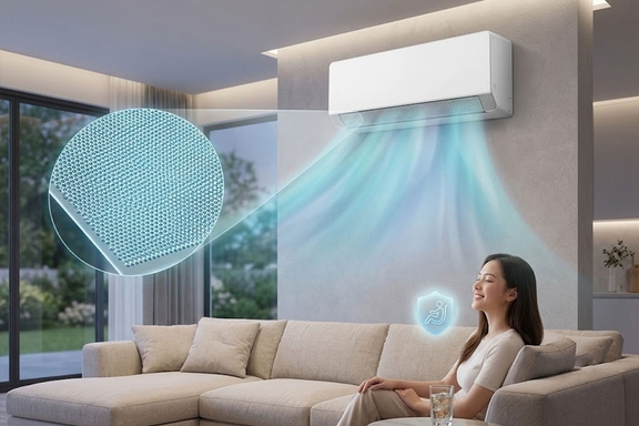 Tạm biệt cảm giác ê buốt nhờ hàng ngàn lỗ khí li ti trên điều hòa Casper 1 chiều QC-09IU36A