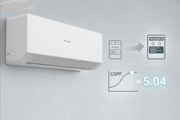 Ý nghĩa nhãn năng lượng 5 sao và chỉ số hiệu suất năng lượng CSPF 5.04 của điều hòa Casper QH-18IU36A