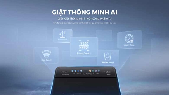 Máy giặt Aqua AWM10-B2158L(B) 10kg Inverter giặt sạch thông minh, tiết kiệm điện