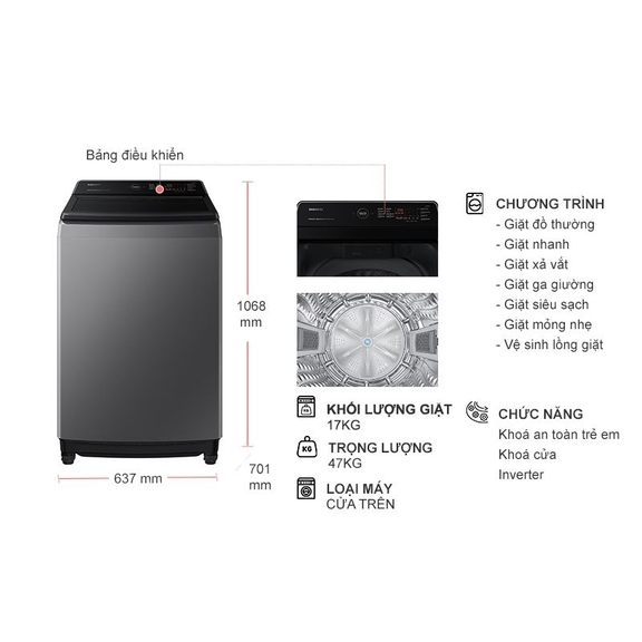 Tại sao máy giặt Samsung lồng đứng WA40F12E4CSV lại được ưa chuộng như vậy