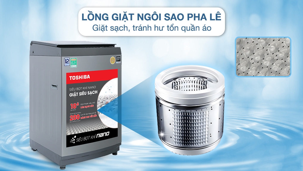Máy giặt Toshiba AW-DK1300KV(SG) inverter 12Kg giặt sạch hiệu quả, vận hành êm ái