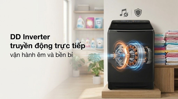 Máy giặt Aqua AWM13-B2158L(B) Inverter 13kg khối lượng giặt lớn, tiết kiệm điện cho gia đình đông người